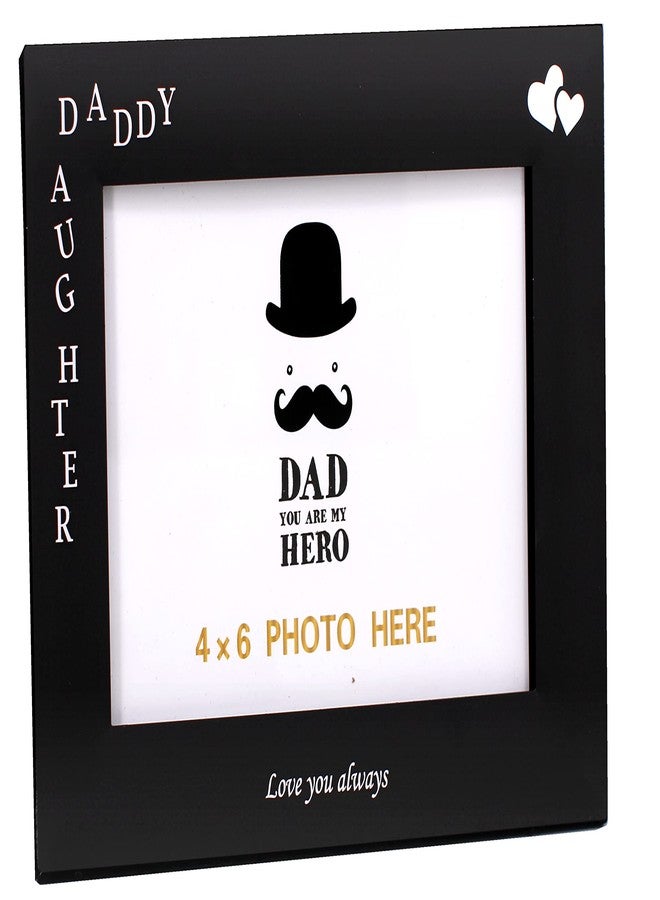 LEADEX Daddy & Daughter Love You Always Gift for Dad from Daughter, Black Metal Engraved 4 by 6 inch Horizontal - Image 5